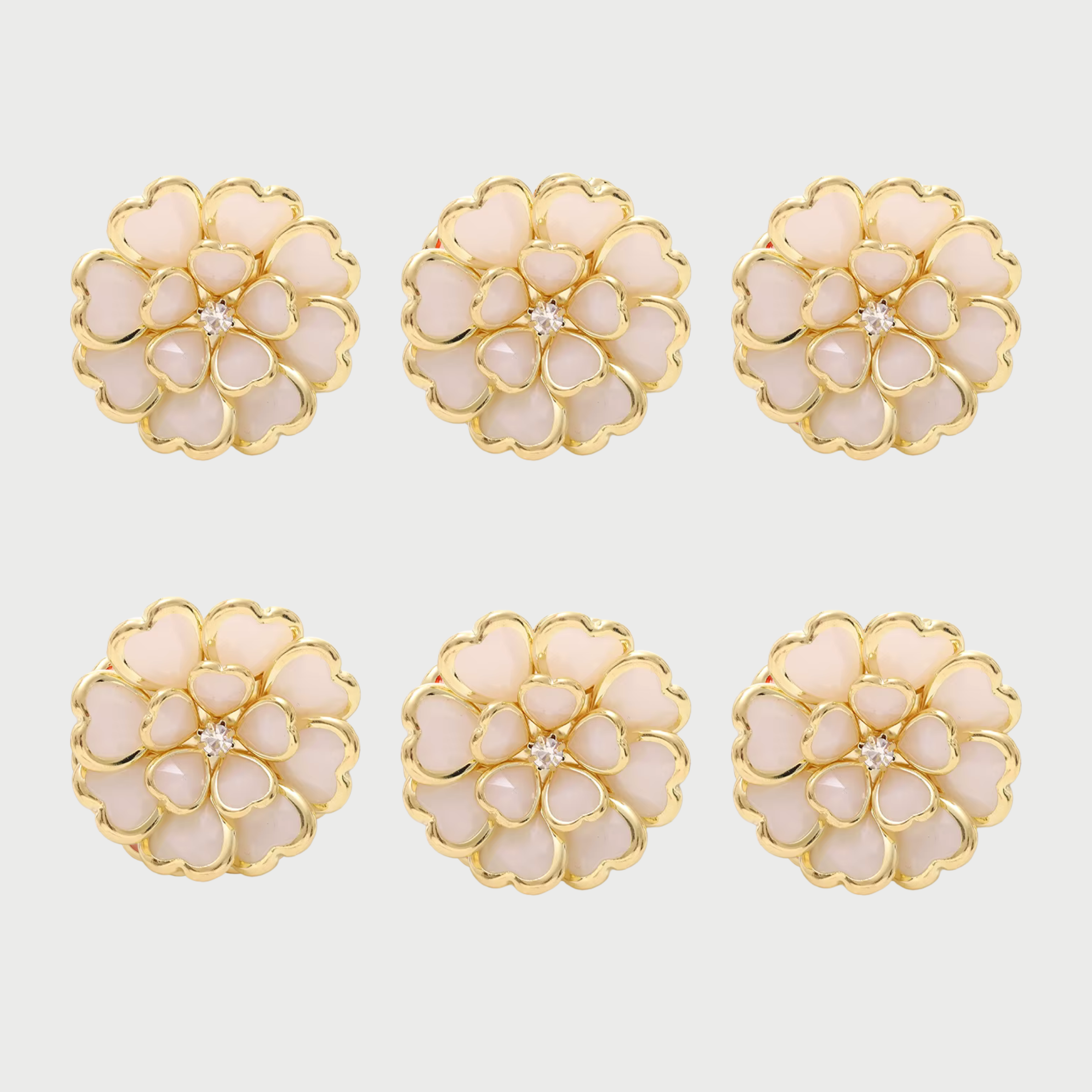 FLOWER BUTTON COVERS WHITE