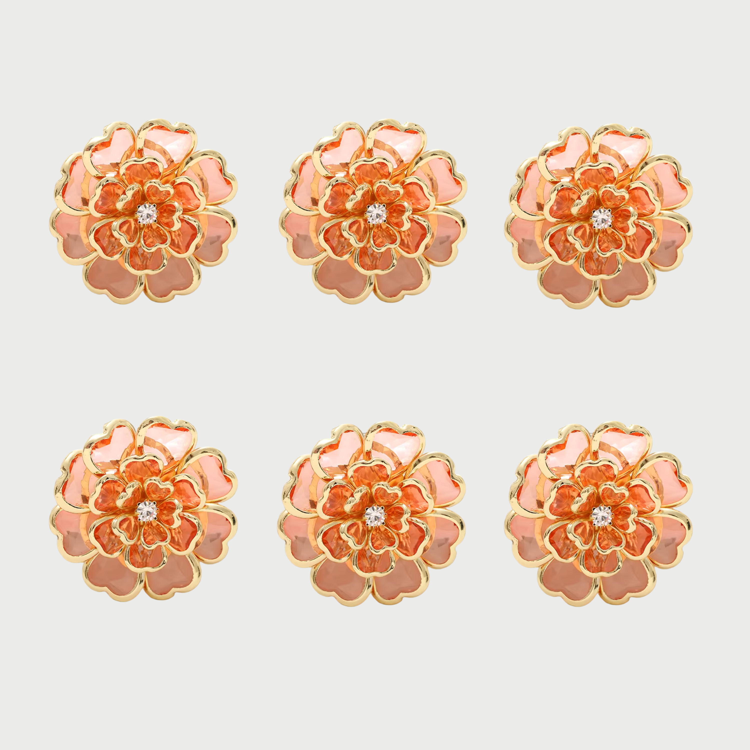 FLOWER BUTTON COVERS ORANGE
